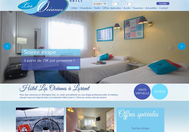 L'Hôtel 2 étoiles Les Océanes à Lorient dans le Morbihan est situé près du centre-ville, au cœur du port de pêche, proche de la Cité de la Voile en Bretagne Sud